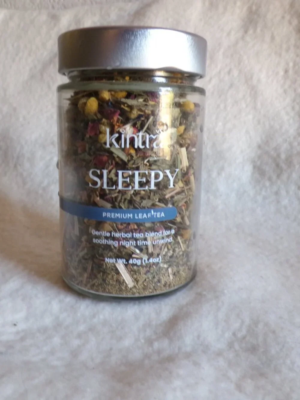 KINTRA Sleepy Premium LOOSE Tea Leaves New in Sealed Glass Bottle